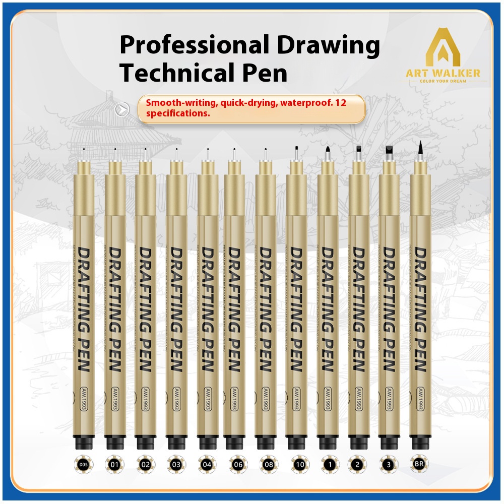 1/6/9/12 Pcs Manga Black Finel - Copic Marker Sketch recension och pris