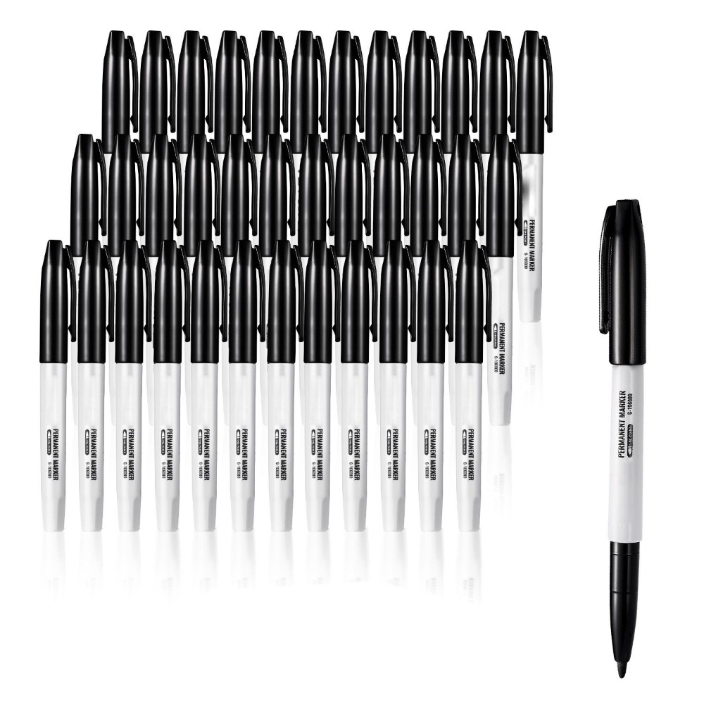 Permanent Markers, 36 Pack Bla - Correction Pen Fine recension och pris